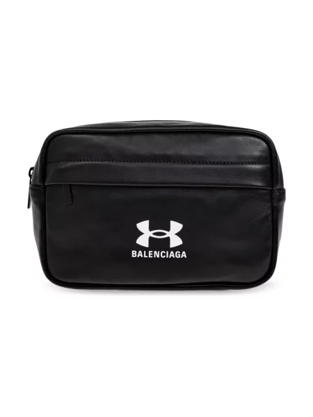 Torba Balenciaga skórzana z logo czarna
