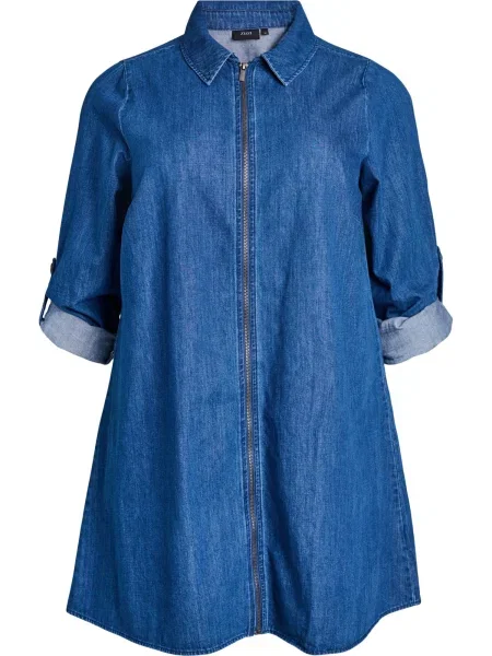 Zizzi Rochie tip bluză VGRO denim albastru