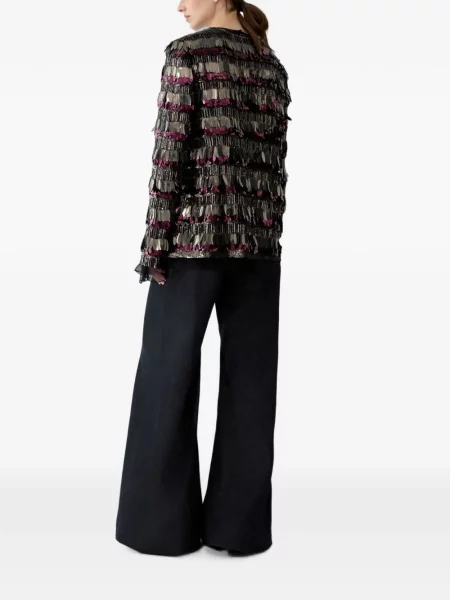 Geacă Carolina Herrera cu broderie negru