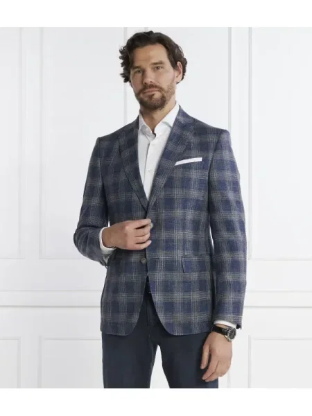 BOSS BLACK De lână sacou | cu adaos de in negru