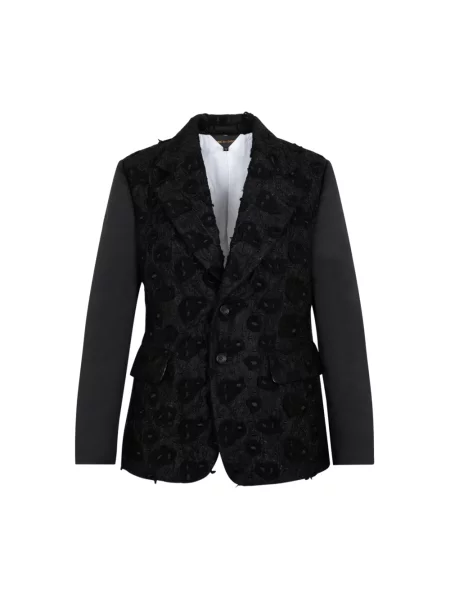 Haftowana marynarka Comme Des Garcons wełniana czarna