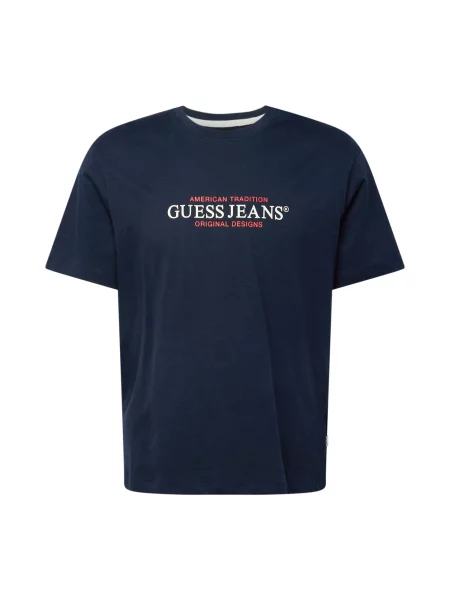 GUESS Tricou albastru închis / roșu alb