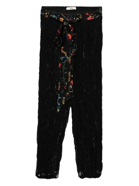 Pantaloni Siedres cu model floral cu imagine din dantelă negru