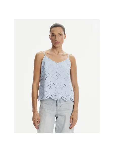 Pieces Топ Vilde Regular Fit блакитний