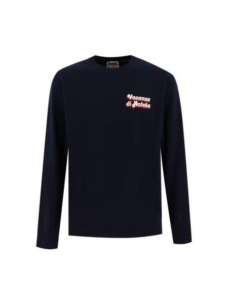 Sweter Mc2 Saint Barth z logo niebieski