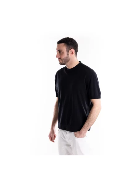 Dzianinowy sweter Paolo Pecora czarny