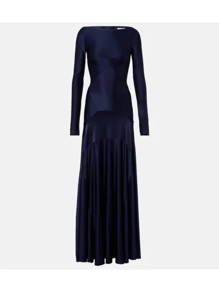 Rochie maxi Rabanne din jerseu de costum albastru