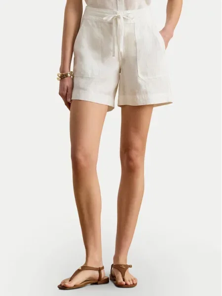 Pantaloni scurți Lauren Ralph Lauren de in alb