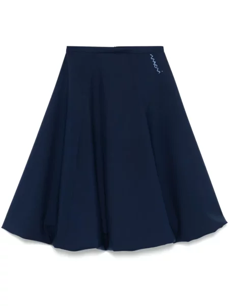 Fustă midi Marni de lână până la genunchi albastru