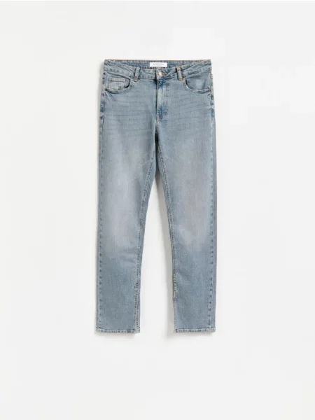 Reserved Blugi straight fit cu talie medie indigo jeans