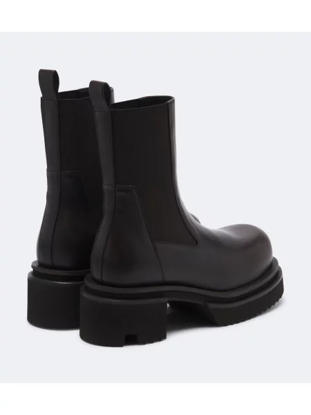 Botine chelsea Rick Owens din piele cu platformă gri