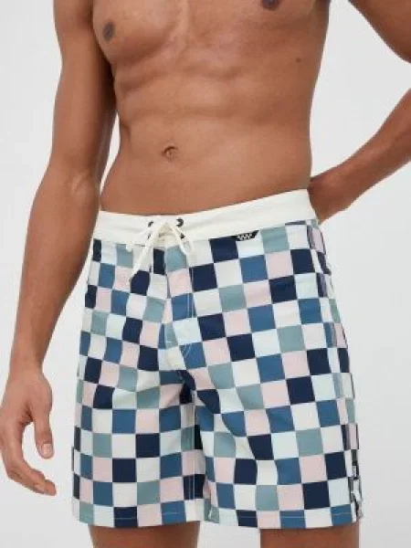 Pantaloni Vans în carouri alb