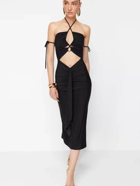 Rochie de seară Trendyol tricotate negru