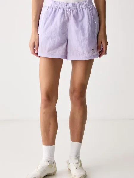 Puma pantaloni scurți pentru femei Run Culture Collective Woven violet