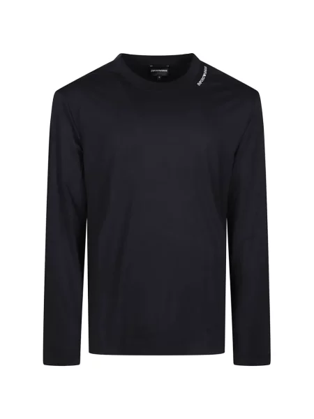Lung tricou Emporio Armani cu imagine negru