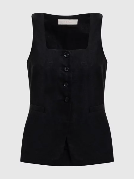 Жилет Jackie з льону Faithfull чорний