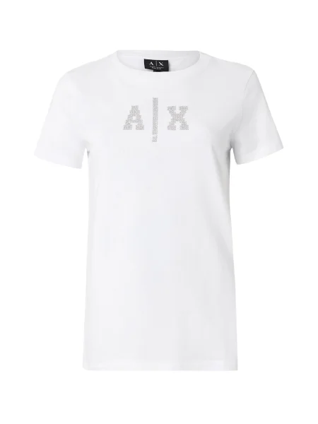 ARMANI EXCHANGE Tricou argintiu / transparent alb