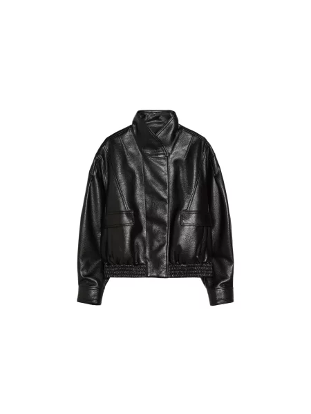 Bershka Geacă de primăvară-toamnă negru