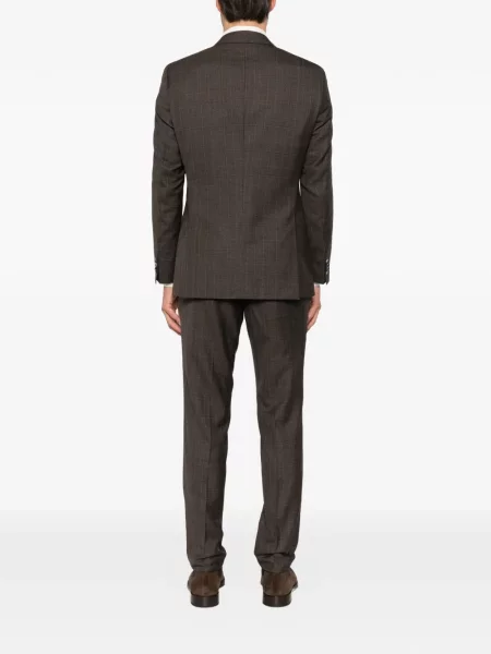 Costum Boss în carouri maro