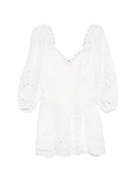 Krajkové oblekové mini mini šaty Charo Ruiz Ibiza bílé