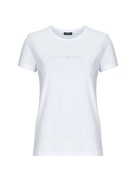 Majica Emporio Armani zajemalni vrat bela