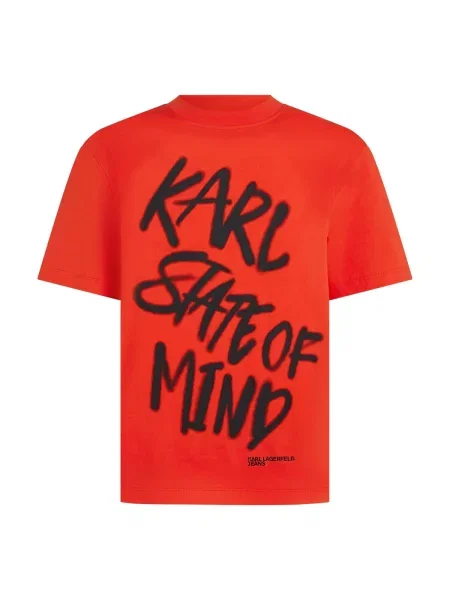 KARL LAGERFELD JEANS Tricou roșu orange negru