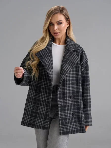 Пальто ISSA Plus мультиколор кашемір