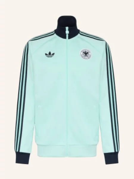 Adidas Tréninková Bunda Deutschland Originals tyrkysová modrá