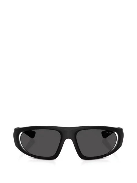 Ochelari de soare dreptunghiulari Prada Linea Rossa cu autograf negru