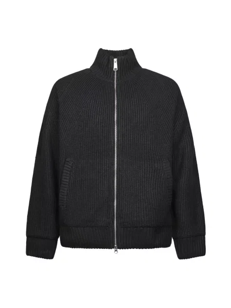Kardigan Carhartt Wip z wysokim kołnierzem wełniany czarny