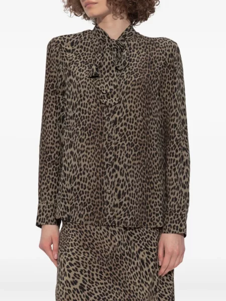 Bluză Zadig&voltaire cu imagine cu model leopard maro