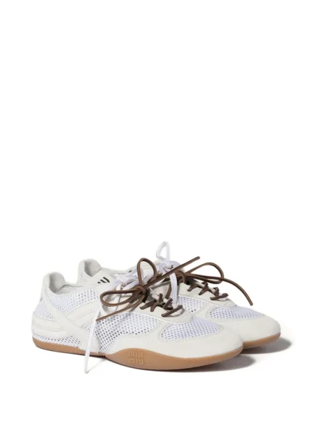 Sneakerși Miu Miu plasă alb