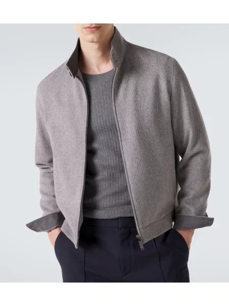 Vlnená bunda Zegna sivá