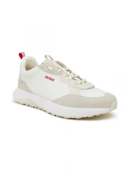 HUGO Sneakers Kane_Runn_cdcv cu adaos de piele alb