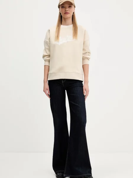 Кофта Guess Jeans з принтом бежевий