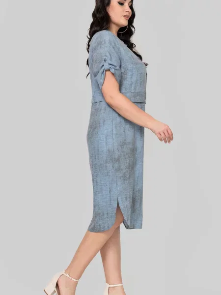 Лляна Сукня міді All Posa блакитний