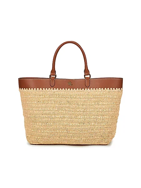 Ročna torba LAUREN RALPH LAUREN Rjava bež