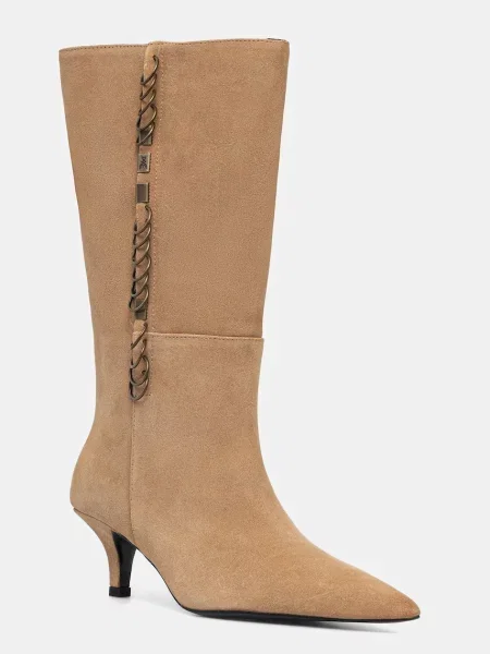 Patrizia Pepe cizme din piele întoarsă bej