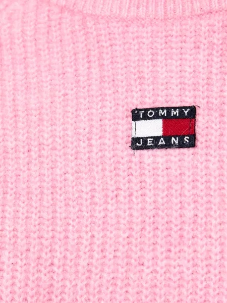 Tommy Jeans пуловер дамски с добавена вълна розово