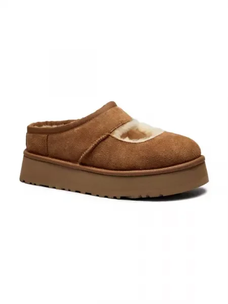 UGG De piele papuci de casă W Bea Mary Jane cu adaos de lână bej