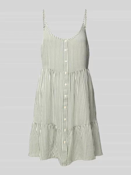 Sukienka o linii A i luźnym kroju z czystej model ‘BUMPY’ zielona