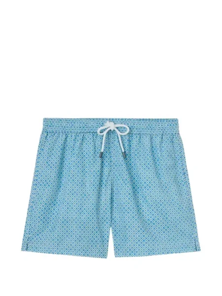 Slip de baie Fedeli cu imagine cu imprimeu geometric albastru