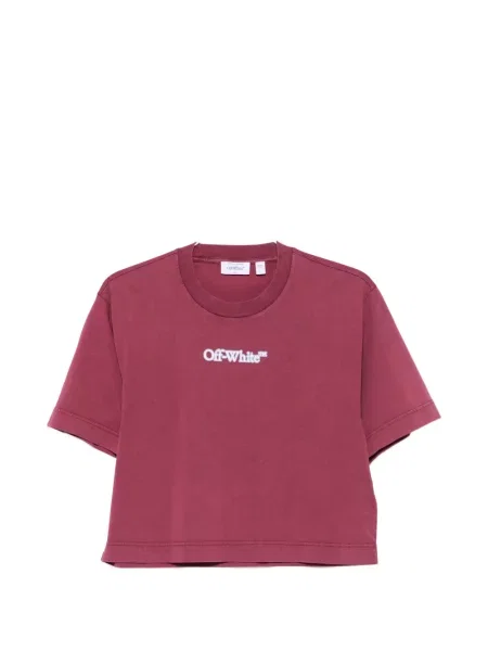 Decupat tricou Off-white cu imagine alb