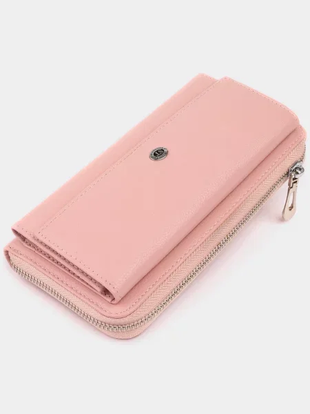Кожаный кошелек St Leather Accessories розовый