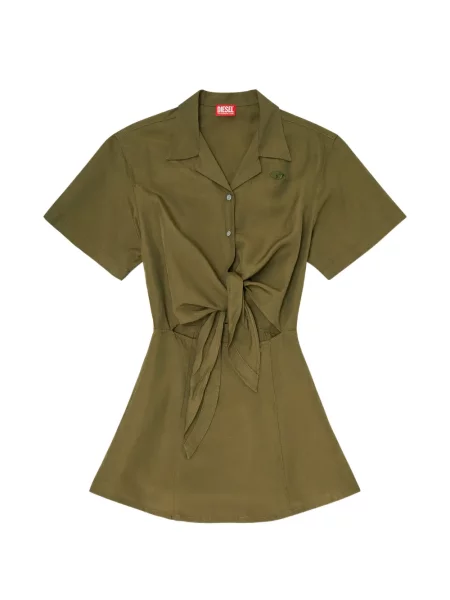 Rochie mini Diesel cu legături de costum mini verde