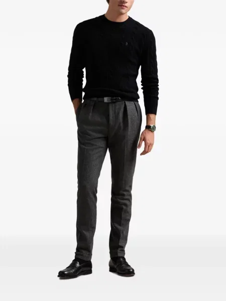 Tricou polo Polo Ralph Lauren cu glugă cu blană cu broderie roșu