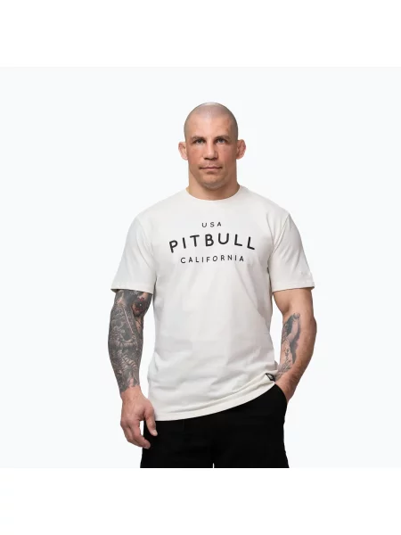 Tricou pentru bărbați Pitbull USA CAL Big Logo white alb