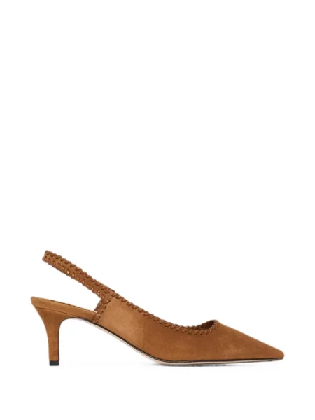 Pantofi cu toc Cinq A Sept slingback țesuți maro