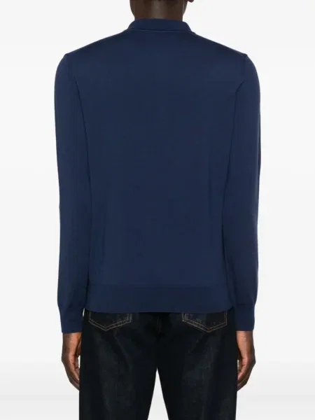 Lung tricou polo Corneliani albastru