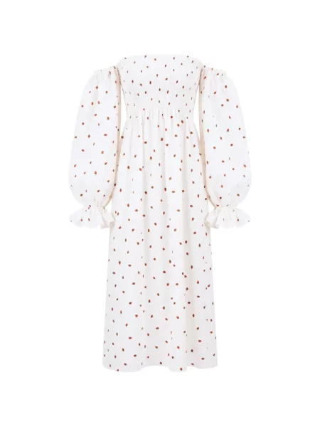 Rochie midi Sleeper de in cu imagine alb